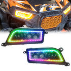 30W Multi Color Polaris General LED Headlights ， RGB Drl Halo Projector Headlights