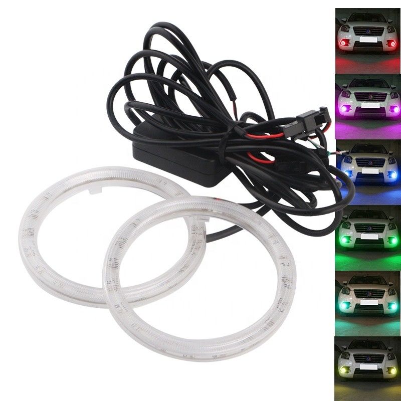 RGB Auto Colorful LED Halo Rings For Headlights , 95mm Angel Eyes LED Lights