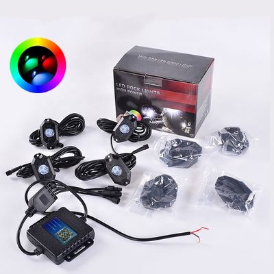 LED Bluetooth RGB 4pods Car Underglow Lights Rock Flashing