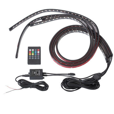 4PCS RGB Car Underglow Lights , 8 Colors Neon Tube Lights For Cars