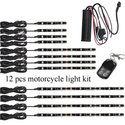 Motorcycle 12pcs 5050SMD Underglow Light Kits For Cars