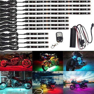 Motorcycle 12pcs 5050SMD Underglow Light Kits For Cars