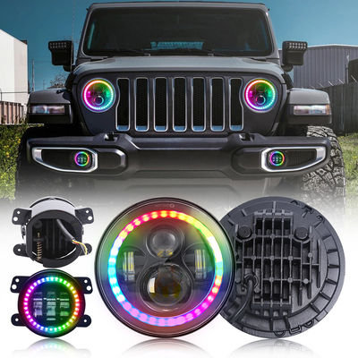 4 Inch Angel Eye Halo Fog Lights Round RGB Halo Ring Headlight Kit